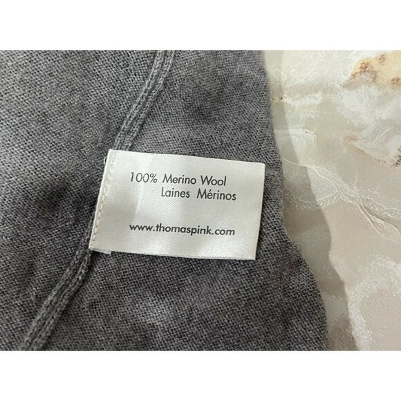 Thomas Pink Merino Wool V-neck Sweater women Size M‎ Gray - Picture 5 of 6